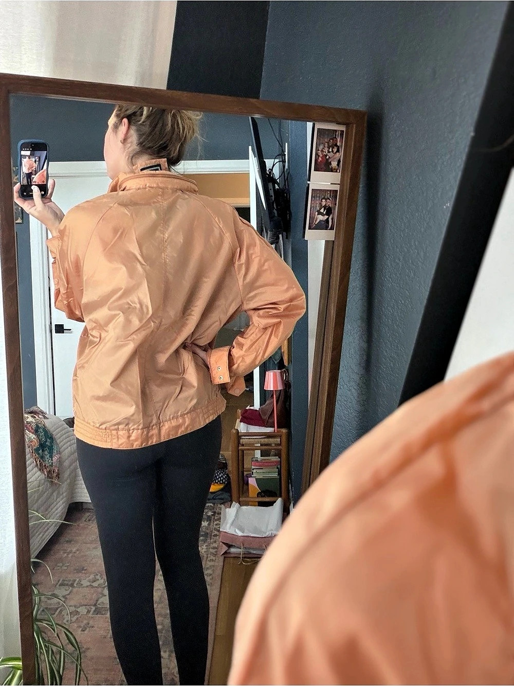 Vintage Christian Dior Monsieur Sport Nylon Hooded Bomber Jacket in Orange - Picture 8 of 8
